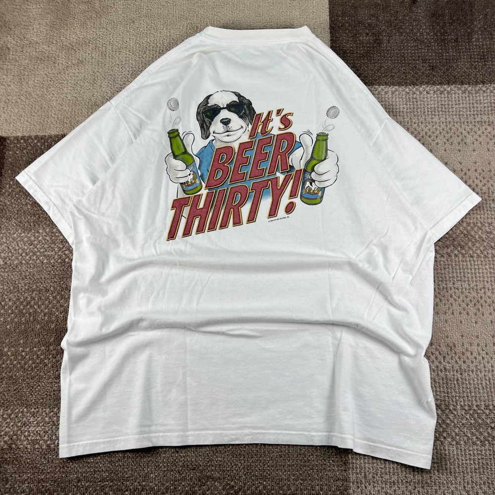 Vintage 2006 Big Dogs Its Beer Promo Thirty Graphic T-Shirt White Mens XL
